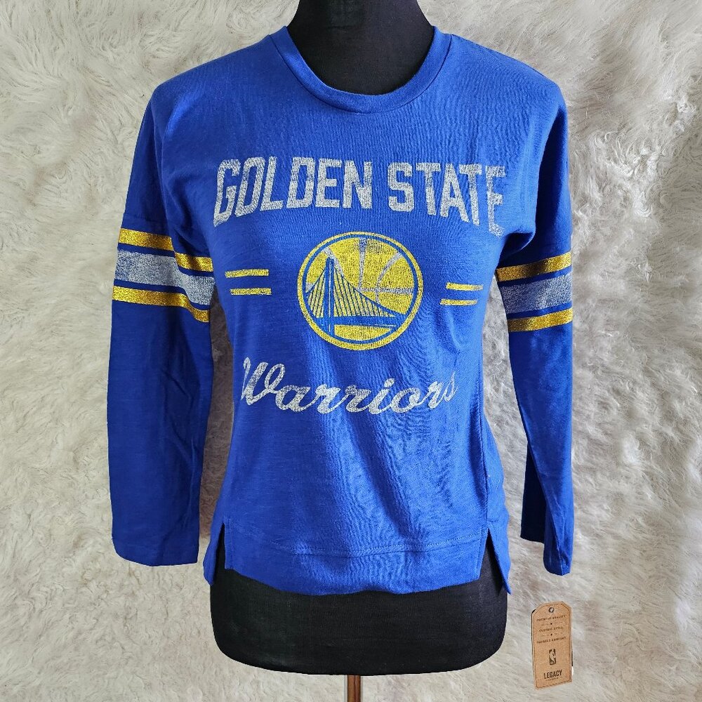 NBA Legacy Golden State Warriors Kid's Blue Long Sleeves Shirt S-7/8